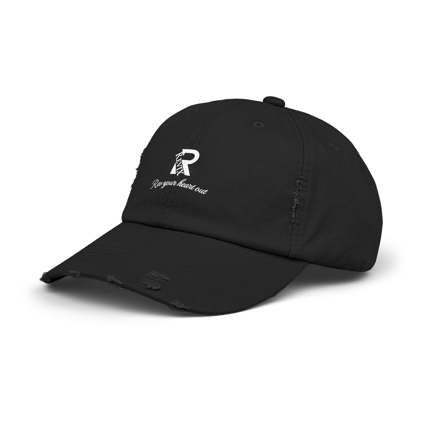 Black (Rev Your Heart Out) Distressed Cap